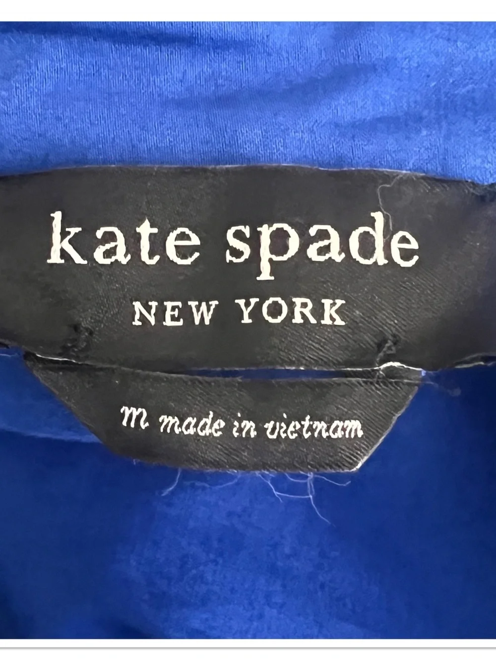 Kate Spade NY Classic Blue Button Up Shirt Dress Waist Tie Sz M Cotton Blend